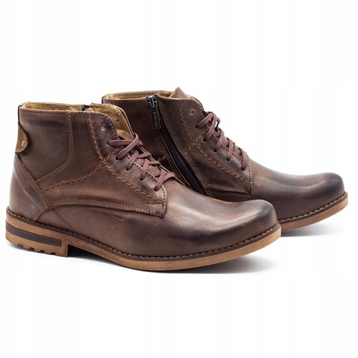 KOMODO Buty męskie zimowe 731K brązowe Komodo 43 ButyModne.pl