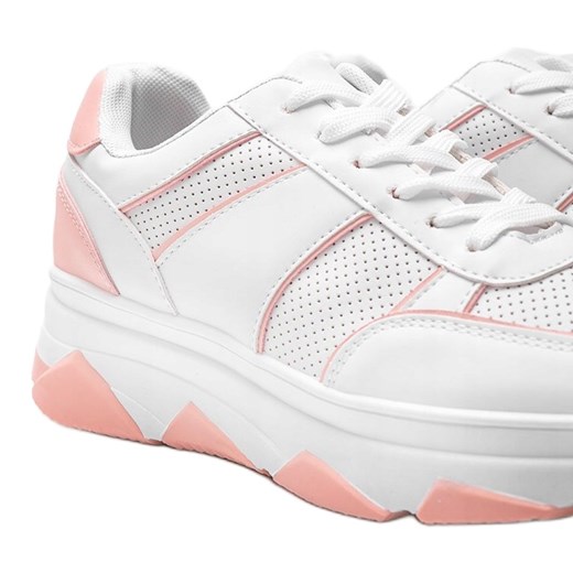 Biało różowe sneakersy Julissa białe 36 ButyModne.pl
