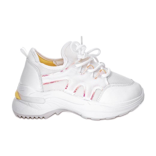 * producent niezdefiniowany Białe ugly shoes na grubej podeszwie Ellen 39 promocyjna cena ButyModne.pl