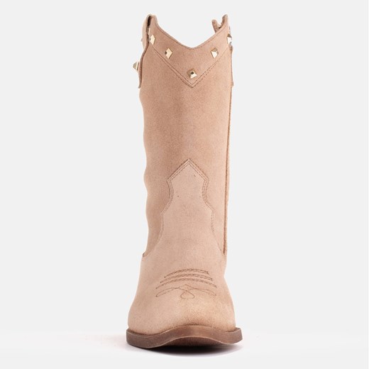 Marco Shoes Kowbojki zamszowe z jetami beżowy Marco Shoes 40 ButyModne.pl