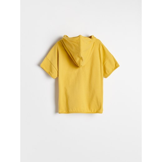 Reserved - Bawełniana bluzka z kapturem - Żółty Reserved 98 Reserved