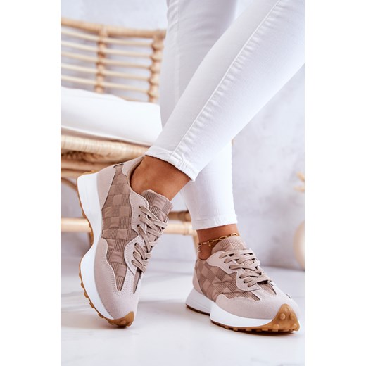 Buty Sportowe Wiązane Beżowe Patrice 39 ZAZOO