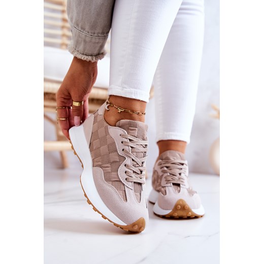 Buty Sportowe Wiązane Beżowe Patrice 38 ZAZOO