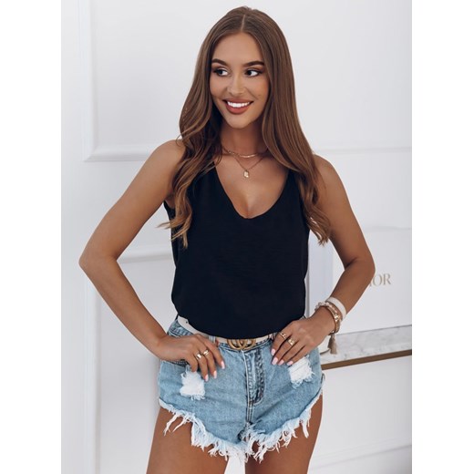 Czarna bluzka na ramiączka Rollia - czarny Pakuten S/M wyprzedaż pakuten.pl