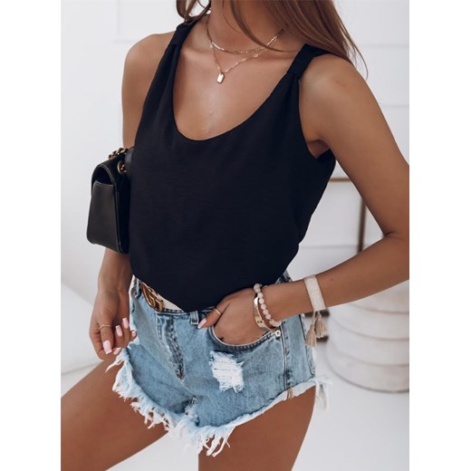 Czarna bluzka na ramiączka Rollia - czarny Pakuten S/M pakuten.pl wyprzedaż