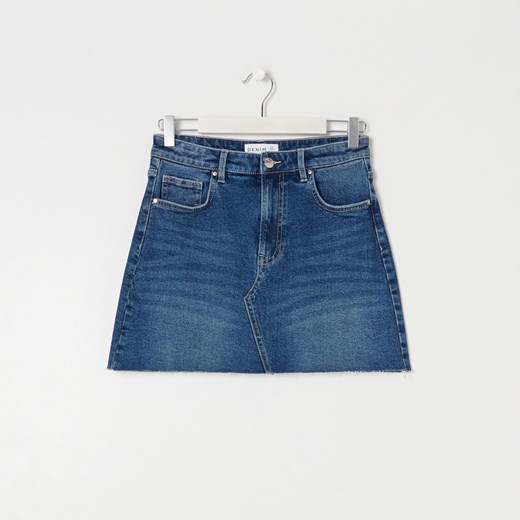 Sinsay - Spódnica mini jeansowa - Niebieski Sinsay 36 Sinsay