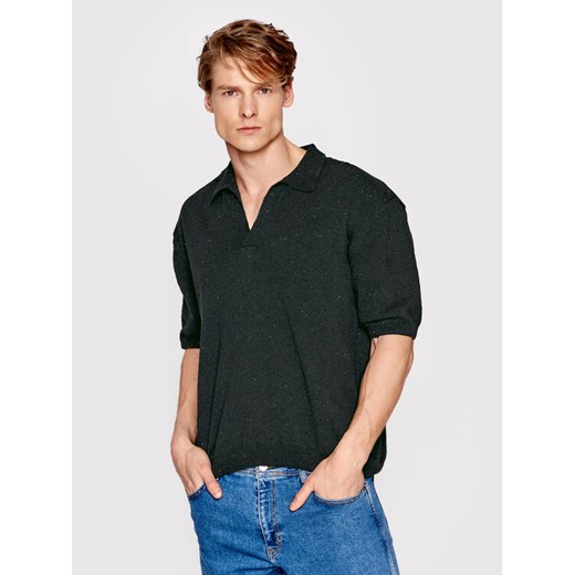 Americanos Polo Unisex Panama Czarny Relaxed Fit ze sklepu MODIVO w kategorii T-shirty męskie - zdjęcie 134932808
