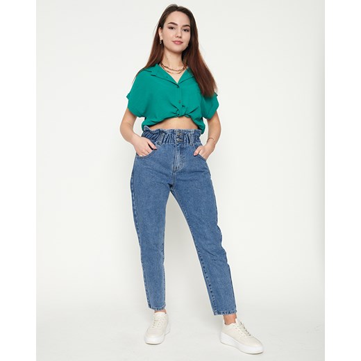 Niebieskie damskie spodnie mom jeans - Odzież Royalfashion.pl M - 38 royalfashion.pl