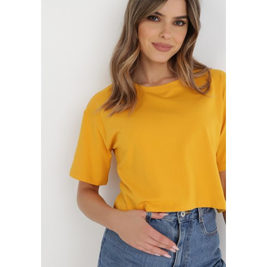 Żółty T-shirt Rheniala ze sklepu Born2be Odzież w kategorii Bluzki damskie - zdjęcie 134949896