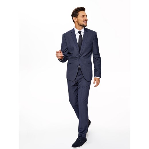 Spodnie męskie eleganckie od garnituru ze strukturalnej tkaniny Top Secret 31 okazyjna cena Top Secret