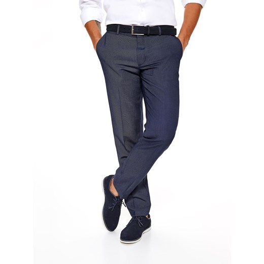Spodnie męskie eleganckie od garnituru ze strukturalnej tkaniny Top Secret 31 okazja Top Secret