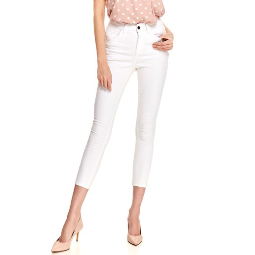 Białe spodnie jeansowe skinny Top Secret 34 okazyjna cena Top Secret