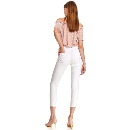Białe spodnie jeansowe skinny Top Secret 34 promocyjna cena Top Secret