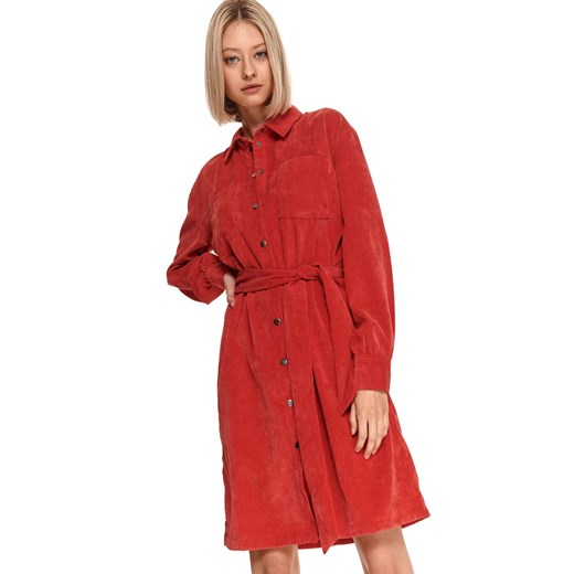 Sztrukowa sukienka z wiązaniem Top Secret 38 wyprzedaż Top Secret