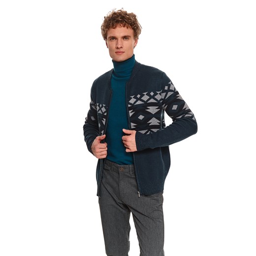 Sweter kardigan z motywem norweskim Top Secret L promocja Top Secret