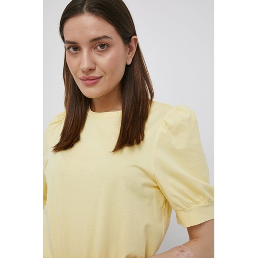 Vero Moda t-shirt bawełniany kolor żółty Vero Moda M ANSWEAR.com