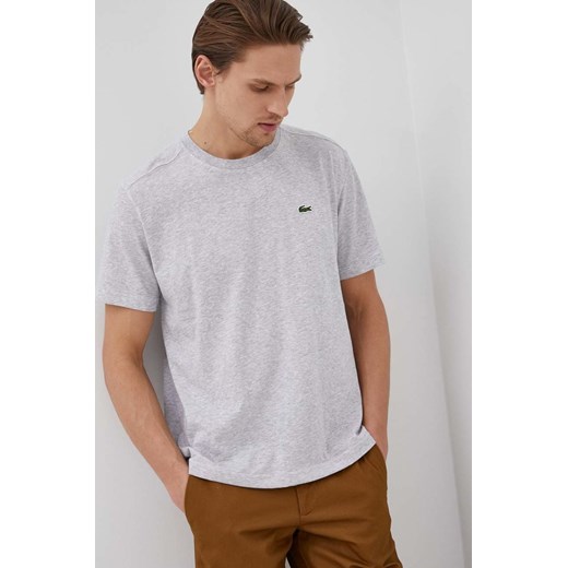 Lacoste t-shirt męski kolor szary gładki ze sklepu ANSWEAR.com w kategorii T-shirty męskie - zdjęcie 134996077