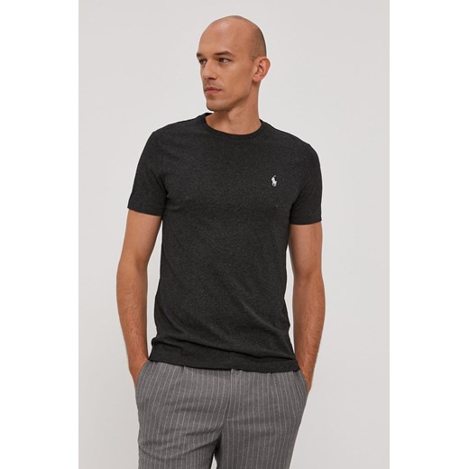 Polo Ralph Lauren T-shirt 710671438164 męski kolor czarny gładki ze sklepu ANSWEAR.com w kategorii T-shirty męskie - zdjęcie 135000397