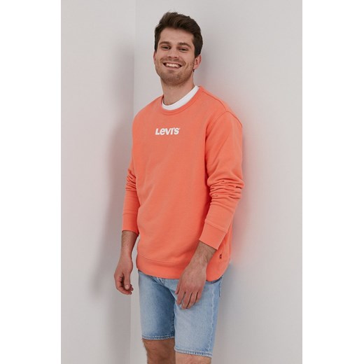 Levi&apos;s Bluza bawełniana męska kolor pomarańczowy z nadrukiem XXS wyprzedaż ANSWEAR.com