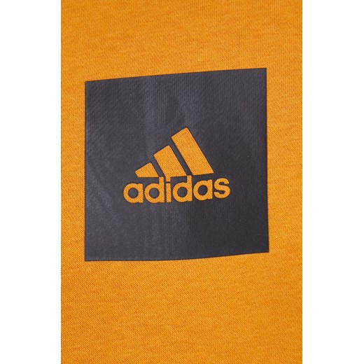 adidas Bluza męska kolor pomarańczowy z kapturem z nadrukiem S ANSWEAR.com okazja