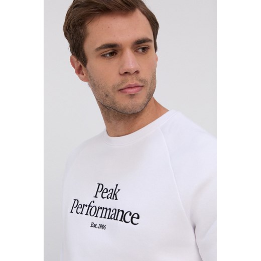 Peak Performance Bluza męska kolor biały melanżowa Peak Performance XL okazja ANSWEAR.com