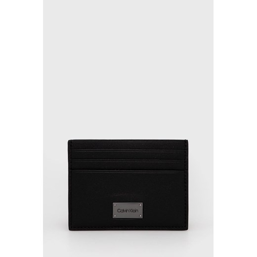 Calvin Klein Portfel skórzany męski kolor czarny Calvin Klein ONE okazyjna cena ANSWEAR.com