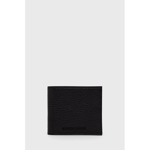 Emporio Armani portfel skórzany męski kolor czarny Y4R167 Y068E ze sklepu ANSWEAR.com w kategorii Portfele męskie - zdjęcie 135023305