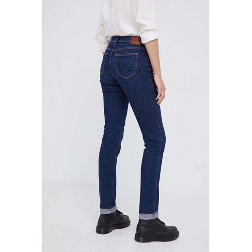 Wrangler jeansy SLIM NIGHT BLUE damskie medium waist Wrangler 29/32 ANSWEAR.com okazja