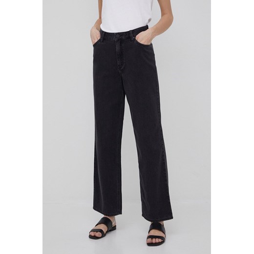 Lee jeansy WIDE LEG LONG BLACK damskie high waist Lee 25/33 ANSWEAR.com