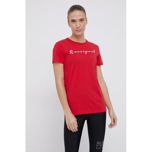 Rossignol T-shirt bawełniany kolor czerwony RLKWY05 ze sklepu ANSWEAR.com w kategorii Bluzki damskie - zdjęcie 135027319