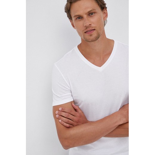 Lacoste T-shirt bawełniany (3-pack) kolor biały gładki Lacoste XL ANSWEAR.com