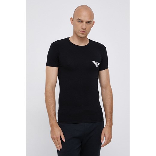 Emporio Armani Underwear T-shirt męski kolor czarny z nadrukiem L okazyjna cena ANSWEAR.com