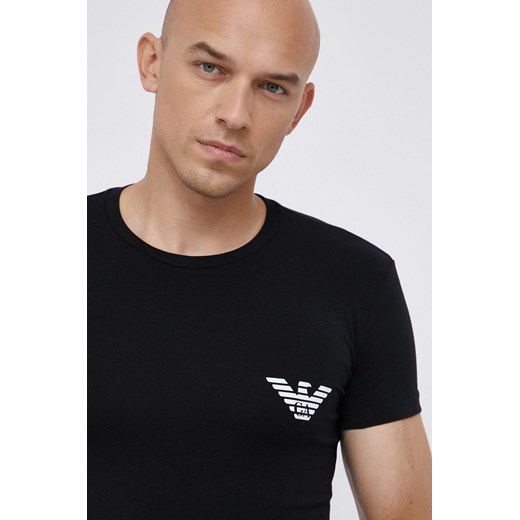Emporio Armani Underwear T-shirt męski kolor czarny z nadrukiem L okazja ANSWEAR.com