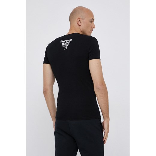 Emporio Armani Underwear T-shirt męski kolor czarny z nadrukiem S okazja ANSWEAR.com