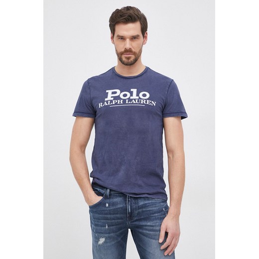 Polo Ralph Lauren T-shirt bawełniany kolor granatowy z nadrukiem Polo Ralph Lauren L okazyjna cena ANSWEAR.com