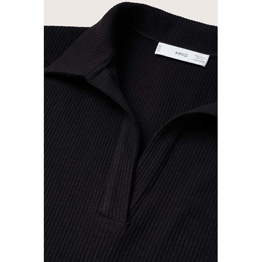 Mango longsleeve Nautic damski kolor czarny z kołnierzykiem Mango M ANSWEAR.com