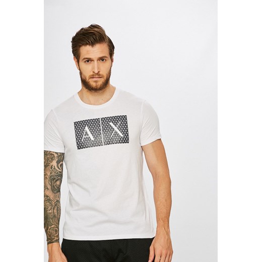 Armani Exchange t-shirt bawełniany kolor biały z nadrukiem 8NZTCK Z8H4Z ze sklepu ANSWEAR.com w kategorii T-shirty męskie - zdjęcie 135034208