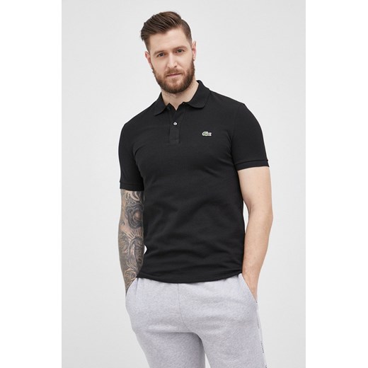 Lacoste polo bawełniane kolor czarny ze sklepu ANSWEAR.com w kategorii T-shirty męskie - zdjęcie 135034829