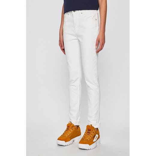 Levi&apos;s - Jeansy 721 biały damskie medium waist ze sklepu ANSWEAR.com w kategorii Jeansy damskie - zdjęcie 135034845