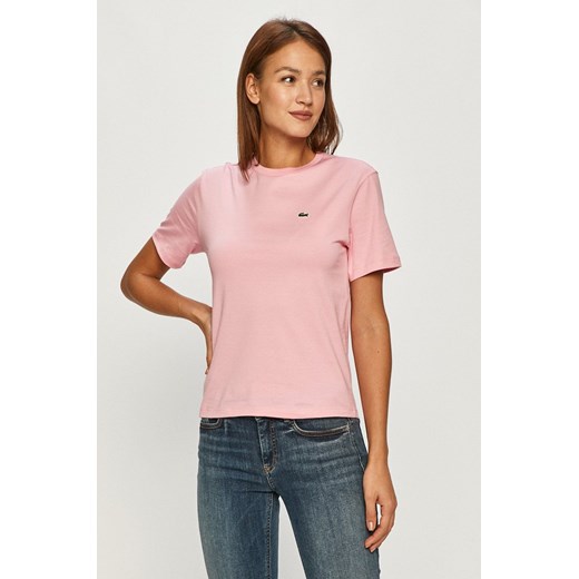 Lacoste T-shirt bawełniany kolor różowy Lacoste 36 ANSWEAR.com