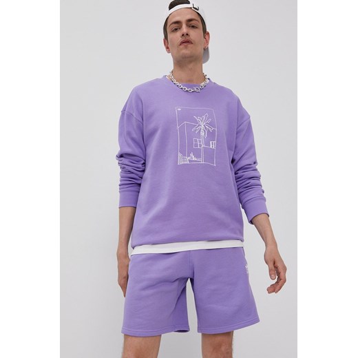adidas Originals Bluza bawełniana męska kolor fioletowy z nadrukiem S okazja ANSWEAR.com