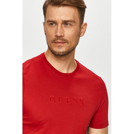 Guess T-shirt bawełniany kolor czerwony Guess M ANSWEAR.com