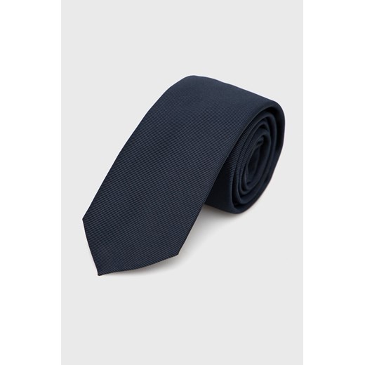 HUGO krawat jedwabny kolor granatowy 50468199 ze sklepu ANSWEAR.com w kategorii Krawaty - zdjęcie 135047835