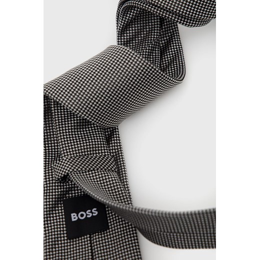 Boss krawat jedwabny kolor czarny ONE ANSWEAR.com
