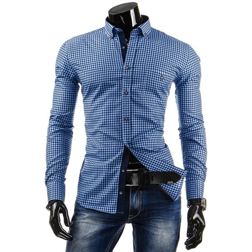 Koszula z długim rękawem (dx0604) dstreet niebieski bawełniane