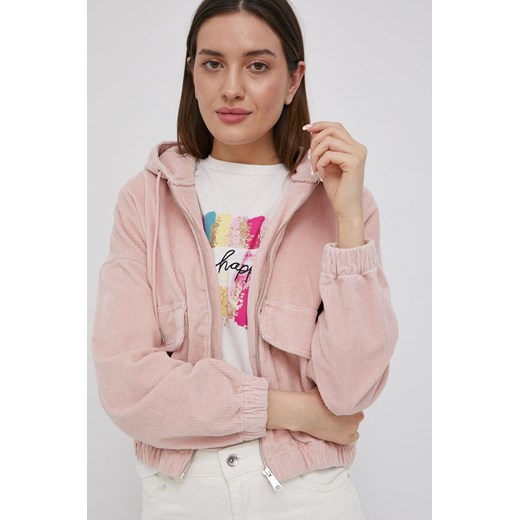 Only kurtka sztruksowa kolor różowy przejściowa oversize M ANSWEAR.com