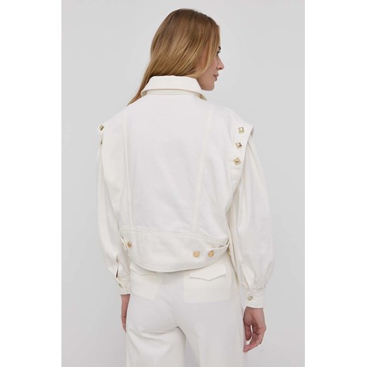 Twinset kurtka jeansowa damska kolor biały przejściowa Twinset 42 ANSWEAR.com