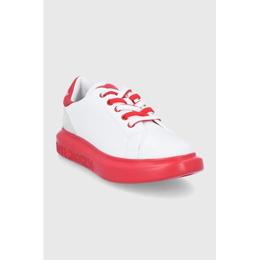 Love Moschino buty skórzane kolor biały Love Moschino 41 ANSWEAR.com
