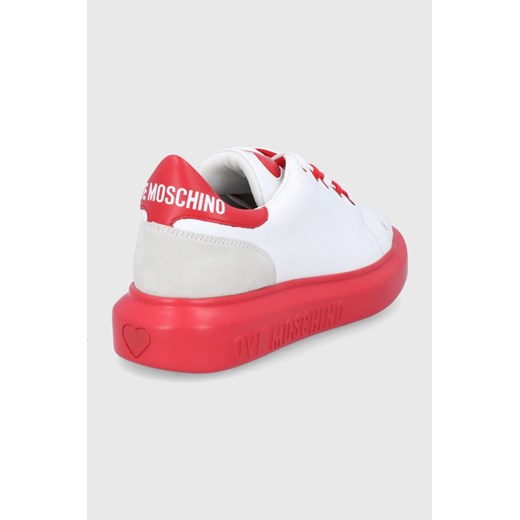 Love Moschino buty skórzane kolor biały Love Moschino 41 ANSWEAR.com