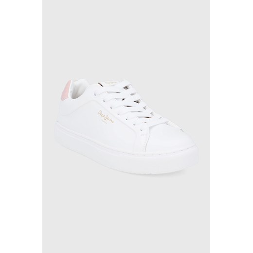 Pepe Jeans buty skórzane Adams Riga kolor biały Pepe Jeans 36 ANSWEAR.com